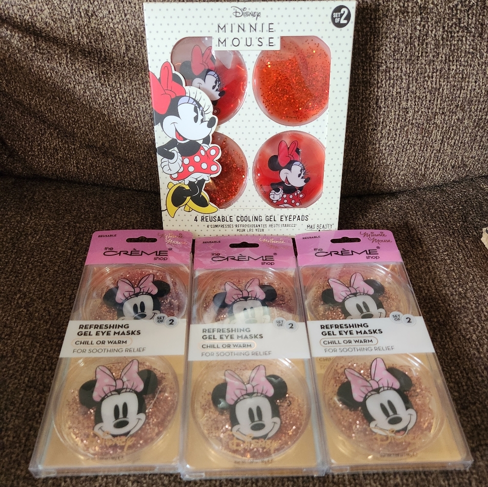 Minnie Mouse Reusable Gel Eye Masks bundle of 4 packs NEW